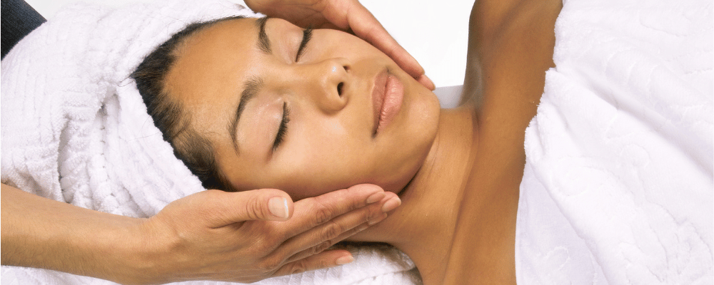 Client enjoying a personalised Better Skin for Life Facial at re:new Hair & Beauty in Woodhall Spa