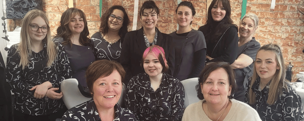 The re:new Hair & Beauty team together in the Woodhall Spa salon