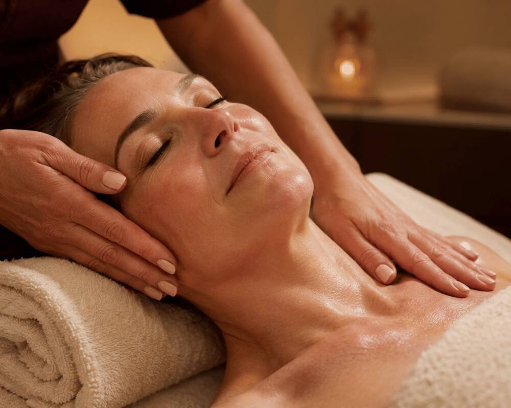 Client enjoying a personalised Expressions Signature Facial at re:new Hair & Beauty in Woodhall Spa