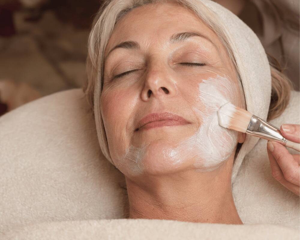 Nourishing mask applied during an Age Defence Nourishing Hydrating Facial at re:new Woodhall Spa