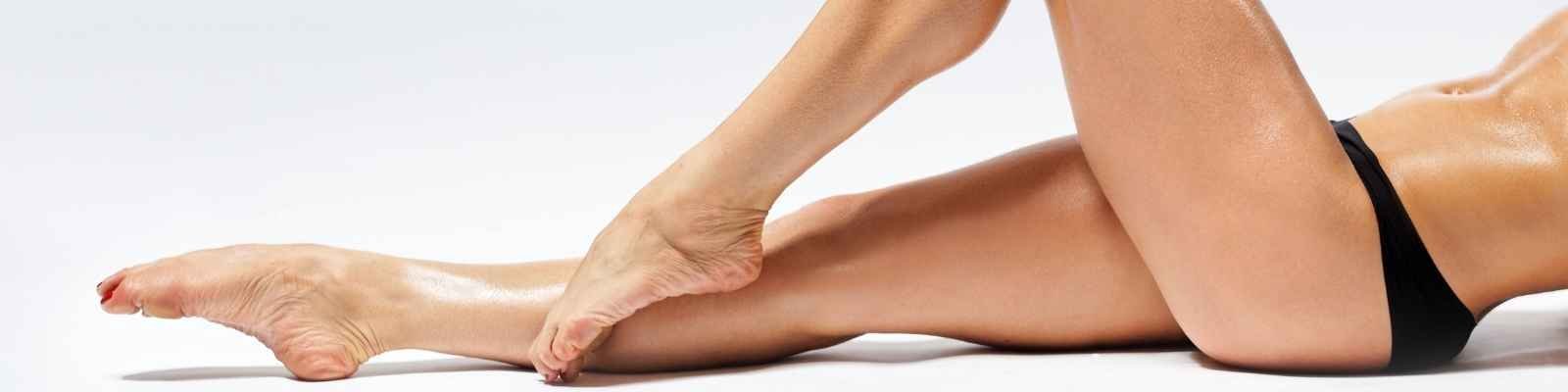 Smooth legs following a professional body-waxing treatment at re:new Woodhall Spa